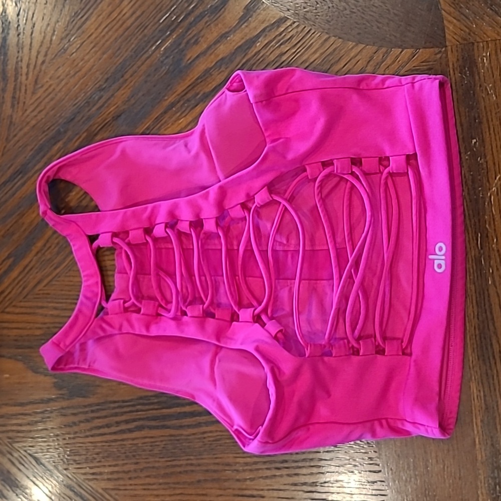 Alo Yoga Pink Lace-Up Sports Bra - Picture 4 of 6